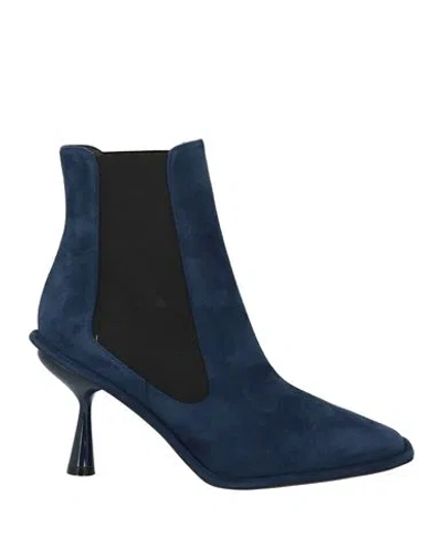 Pierre Hardy Woman Ankle Boots Blue Size 8 Leather