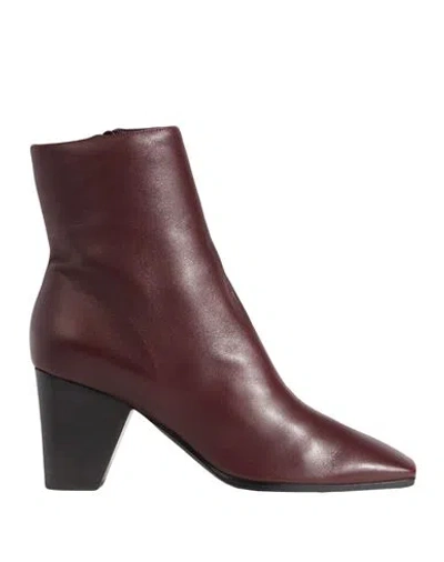Pierre Hardy Woman Ankle Boots Burgundy Size 11 Leather In Red