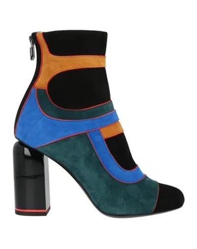 Pierre Hardy Woman Ankle Boots Green Size 8 Leather In Multi