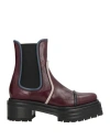 Pierre Hardy Woman Ankle Boots Plum Size 8 Leather In Burgundy