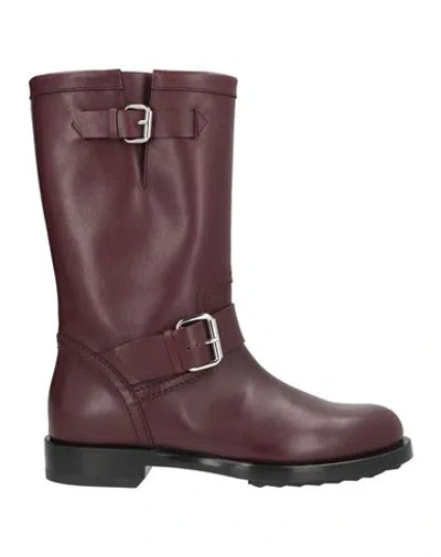 Pierre Hardy Woman Boot Burgundy Size 7.5 Leather In Multi