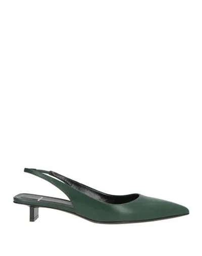 Pierre Hardy Woman Pumps Dark Green Size 8.5 Calfskin