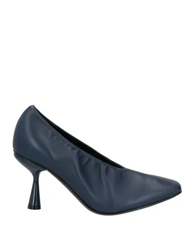 Pierre Hardy Woman Pumps Midnight Blue Size 9 Leather