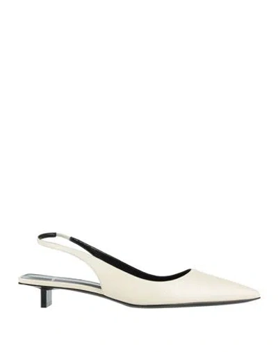 Pierre Hardy Woman Pumps Off White Size 8 Calfskin In Neutral