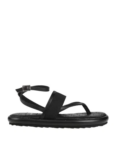 Pierre Hardy Woman Thong Sandal Black Size 7 Leather, Textile Fibers