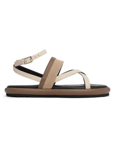 Pierre Hardy Women's Alpha Leather & Canvas Sandals In Brown