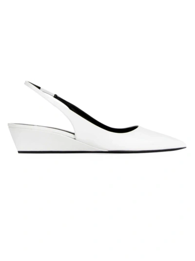 Pierre Hardy Women's Amber 35mm Leather Wedge Pumps In White