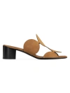Pierre Hardy Women's Bulles Circular Applique Leather Mules In Camel
