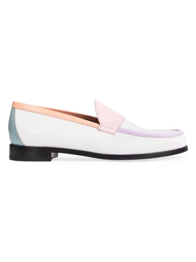 Pierre Hardy Women's Hardy Colourblocked Leather Loafers In White Pink