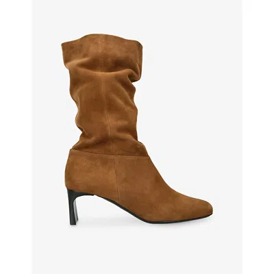 Pierre Hardy Womens Mid Brown Joelle Suede Heeled Boots Eur 37.5 / 4.5 Uk