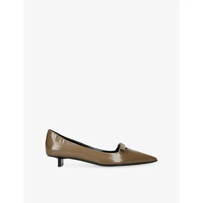 Pierre Hardy Womens  Delphine Patent Leather Kitten Heeled Courts In Multi