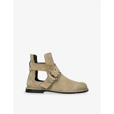 Pierre Hardy Womens  Frances Cut-out Suede Ankle Boots In Green