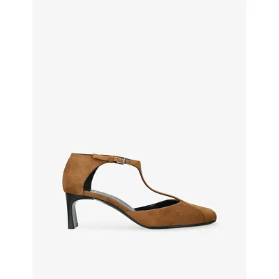 Pierre Hardy Womens  Sylvia Suede Heeled Mary Jane Courts In Brown