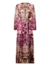 Pierre-louis Mascia Abstract-print Maxi Dress In Pink