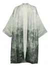 Pierre-louis Mascia Abstract-print Open-front Jacket In Green