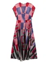 Pierre-louis Mascia Adana Abstract-print Wrap Dress In Pink