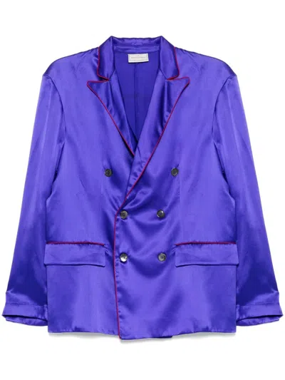 Pierre-louis Mascia Adana Silk Jacket In Purple