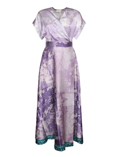 Pierre-louis Mascia Adanastars Multicolor Lilac Long Dress In Purple