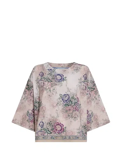 Pierre-louis Mascia Adanastr Dolman-sleeve Floral Short-sleeve Shirt In Multi