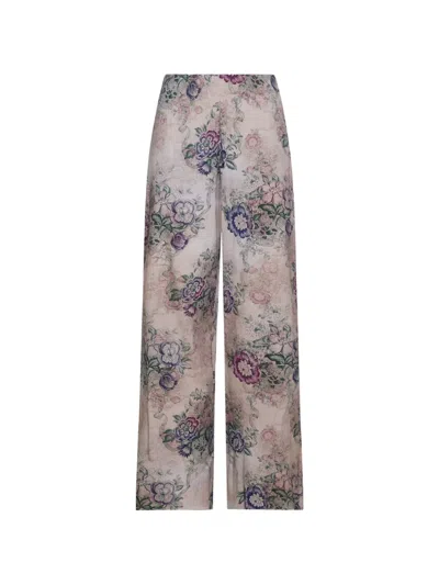 Pierre-louis Mascia Adanastr Floral Wide-leg Trousers In Pink