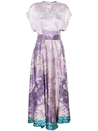 Pierre-louis Mascia Adanaster Midikleid In Purple