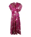 Pierre-louis Mascia Pierre Louis Mascia Printed Silk Long Dress In Pink