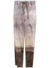 Pierre-louis Mascia Landscape-print Drawstring Trousers In Gray