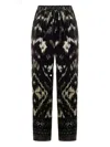 Pierre-louis Mascia All-over Print Drawstring-waist Trousers In Black