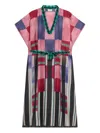 Pierre-louis Mascia Aloe Abstract-print Belted Maxi Dress In Multi