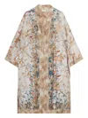 Pierre-louis Mascia Aloe Bird-print Silk Single-breasted Coat