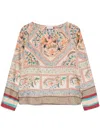 Pierre-louis Mascia Pierre Louis Mascia Printed Silk Blouse In Neutrals