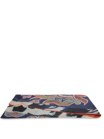 PIERRE-LOUIS MASCIA ALOE BLUE SILK DIAMOND SCARF