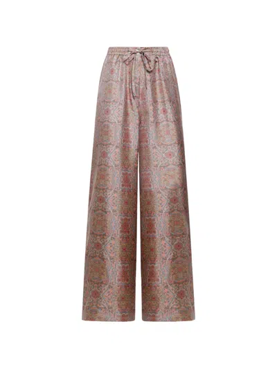 Pierre-louis Mascia Aloe Elasticated Wide-leg Palazzo Trousers In Brown