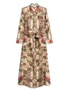 Pierre-louis Mascia Aloe Floral-print Maxi Shirt Dress In Brown