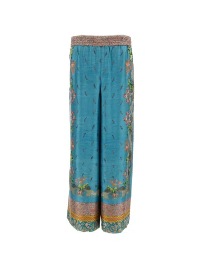 Pierre-louis Mascia Sky Blue Relaxed Printed Pant