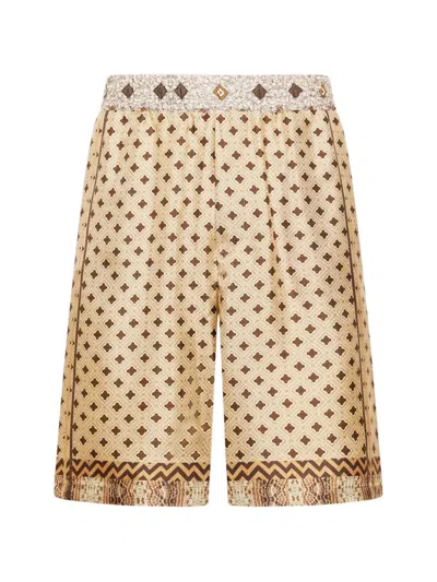 Pierre-louis Mascia Aloe Geometric Jacquard Shorts In Neutral