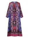 Pierre-louis Mascia Aloe Geometric-print Belted Maxi Dress In Blue