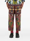 Pierre-louis Mascia Aloe Ikat-pattern Drawstring Trousers In Multi