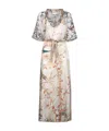 Pierre-louis Mascia Aloes Floral Silk Kaftan In Beige In Beige