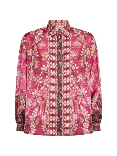 Pierre-louis Mascia Aloe Long-sleeve Floral Shirt In Pink