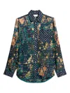 Pierre-louis Mascia Aloe Longsleeve Silk Shirt In Green