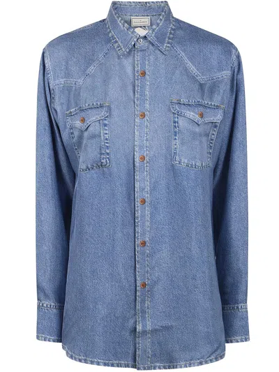 Pierre-louis Mascia "aloe" Longsleeves Shirt Clothing In Blue