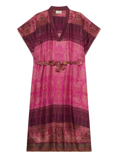Pierre-louis Mascia Aloe Paisley-print Belted Maxi Dress In Multi