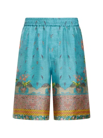 Pierre-louis Mascia Aloe Paisley-print Shorts In Blue
