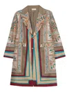 Pierre-louis Mascia Aloe Paisley-print Single-breasted Coat In Brown