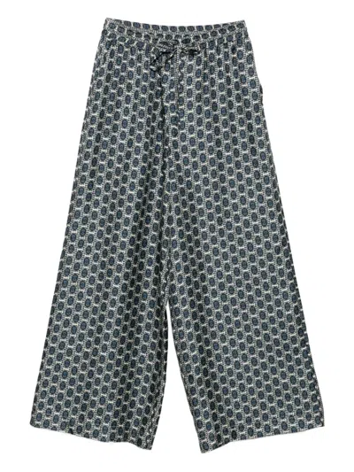 Pierre-louis Mascia Aloe Palazzo Trousers In Gray