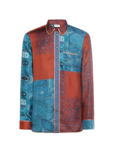 Pierre-louis Mascia Aloe Patchwork Paisley Shirt In Multi