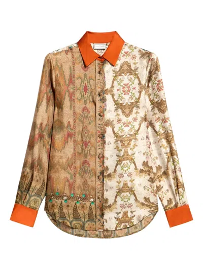 Pierre-louis Mascia Aloe Patterned Embellished Shirt In Multi
