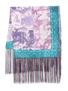 Pierre-louis Mascia Multi-color Patterned Silk Shawl In Purple