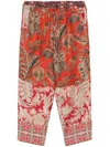 Pierre-louis Mascia Aloe Silk Cropped Trousers In Red
